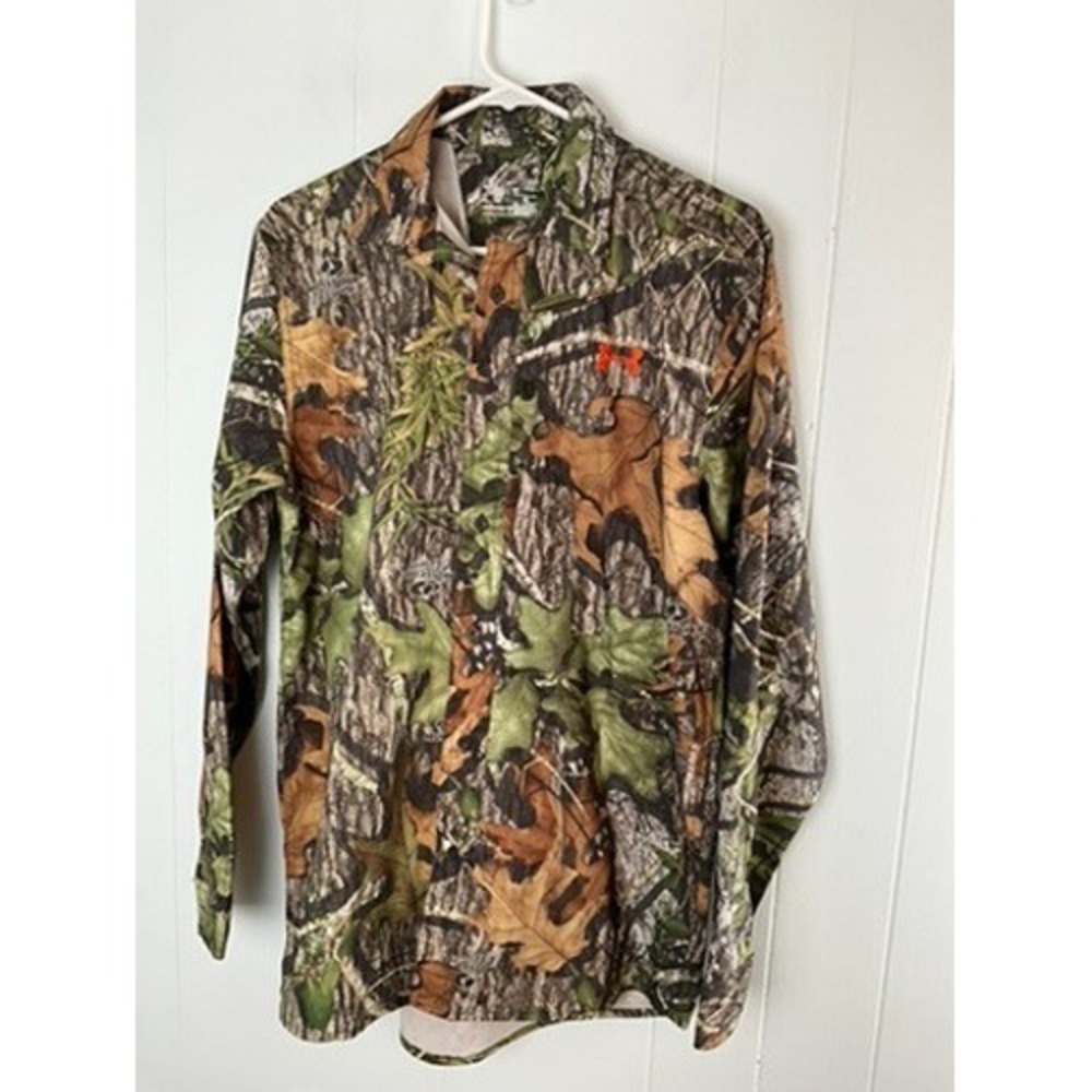 Under Armour Mossy Oak Camo Button Up Shirt Mens Medium 1235494 Allseasongear